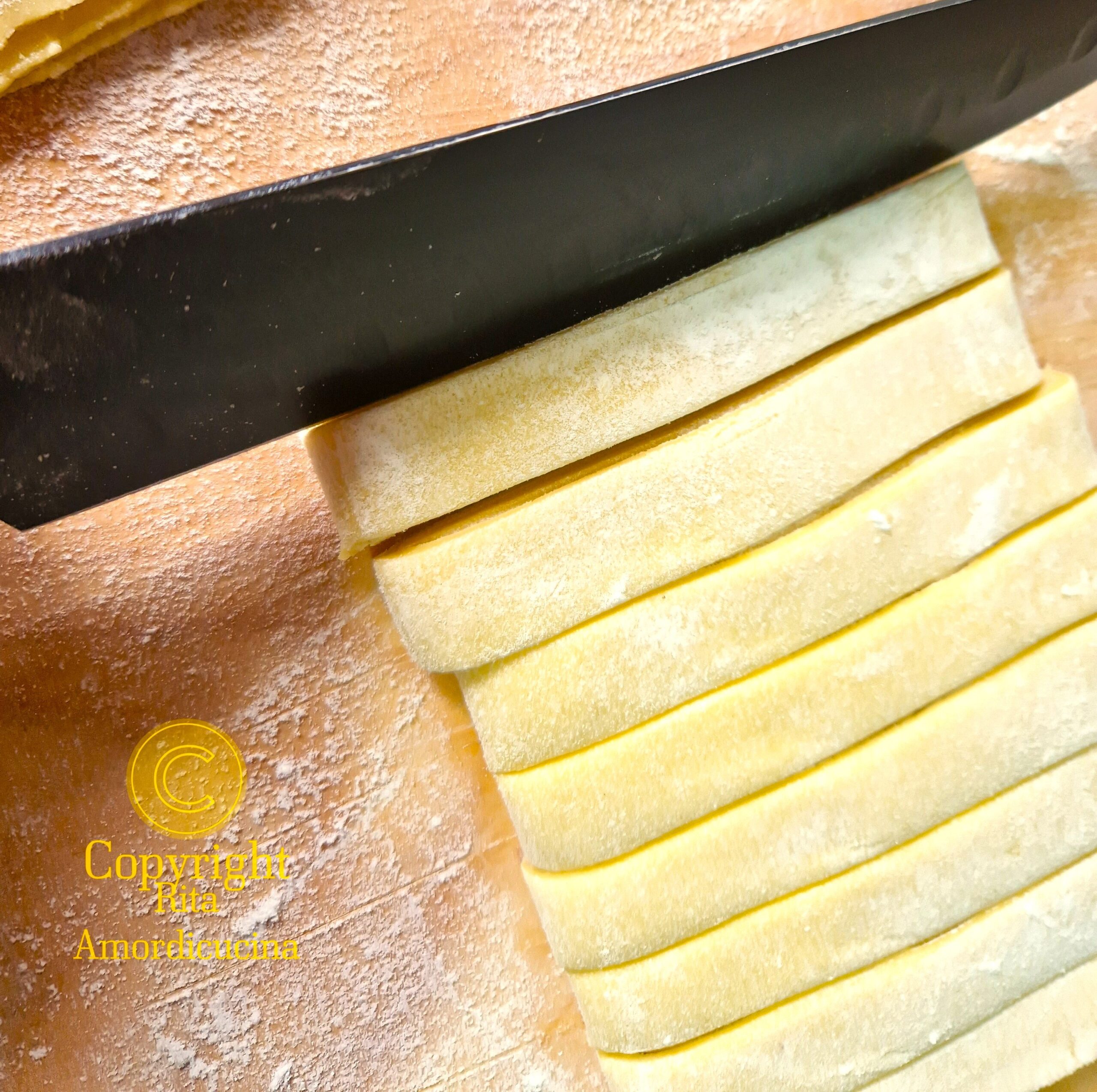 Las pappardelle al huevo hechas en casa