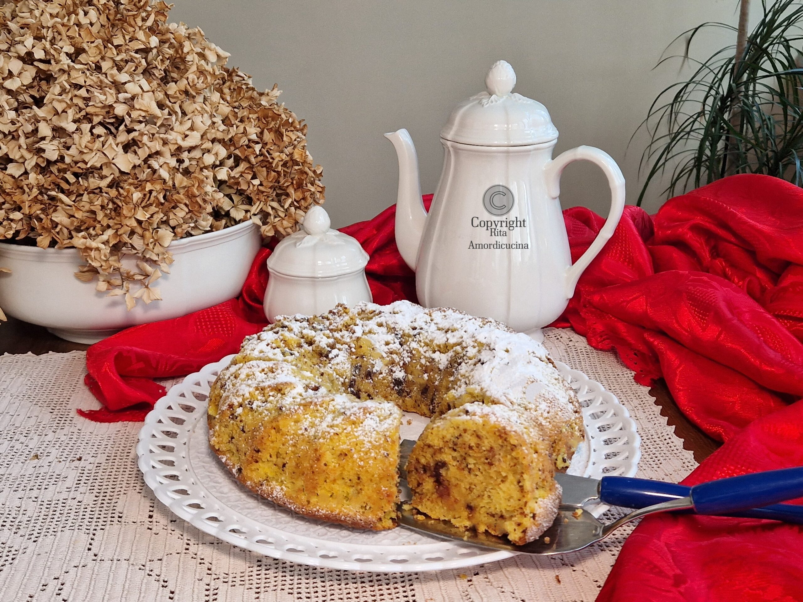 Bizcocho con zanahorias y chispas de chocolate