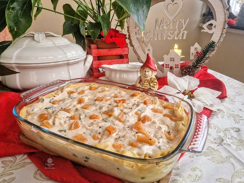 El pastel de lasaña de salmón