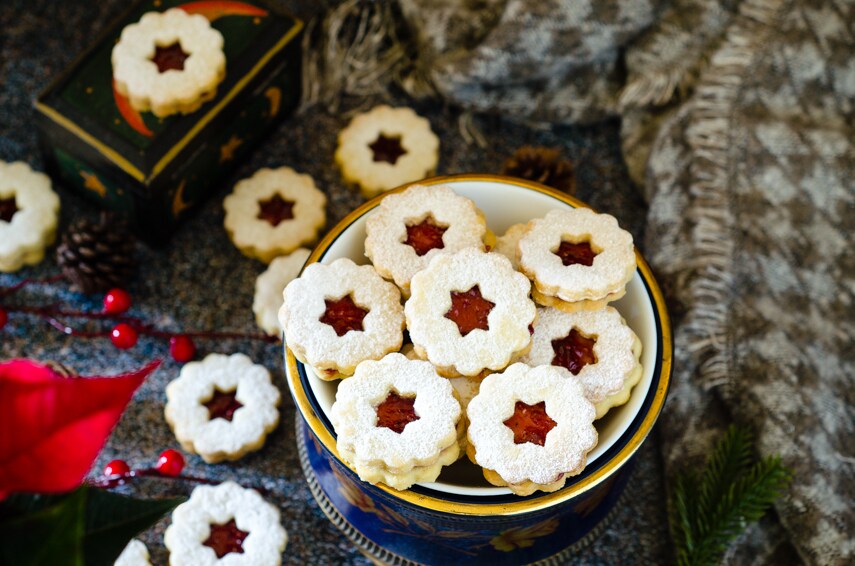 Galletas Linzer de avellanas, ¡crujientes y deliciosas!