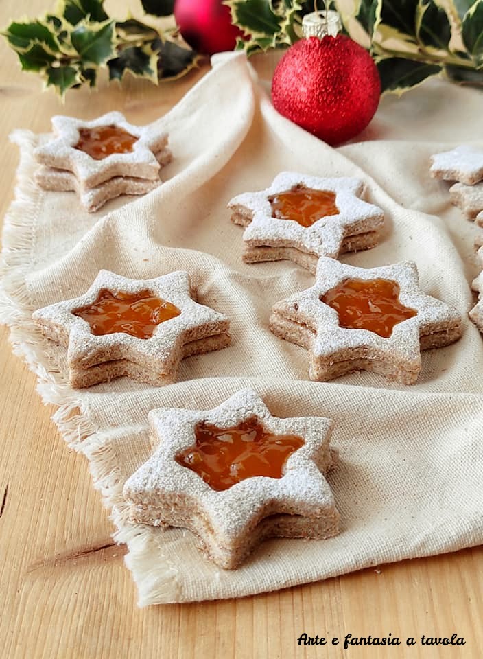 Galletas con forma de estrella navideñas