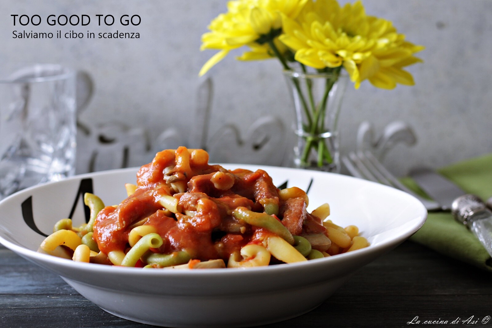 GRAMIGNA A LA BOSCAIOLA – TOO GOOD TO GO- Salvemos la comida