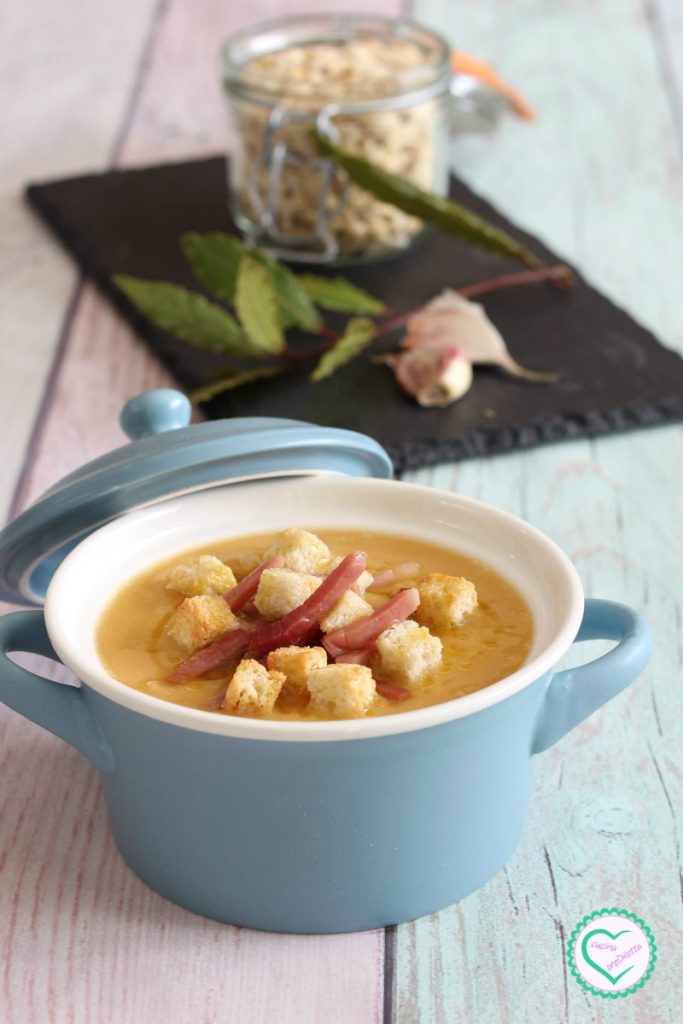 Receta Habas secas descascarilladas con calabaza y speck