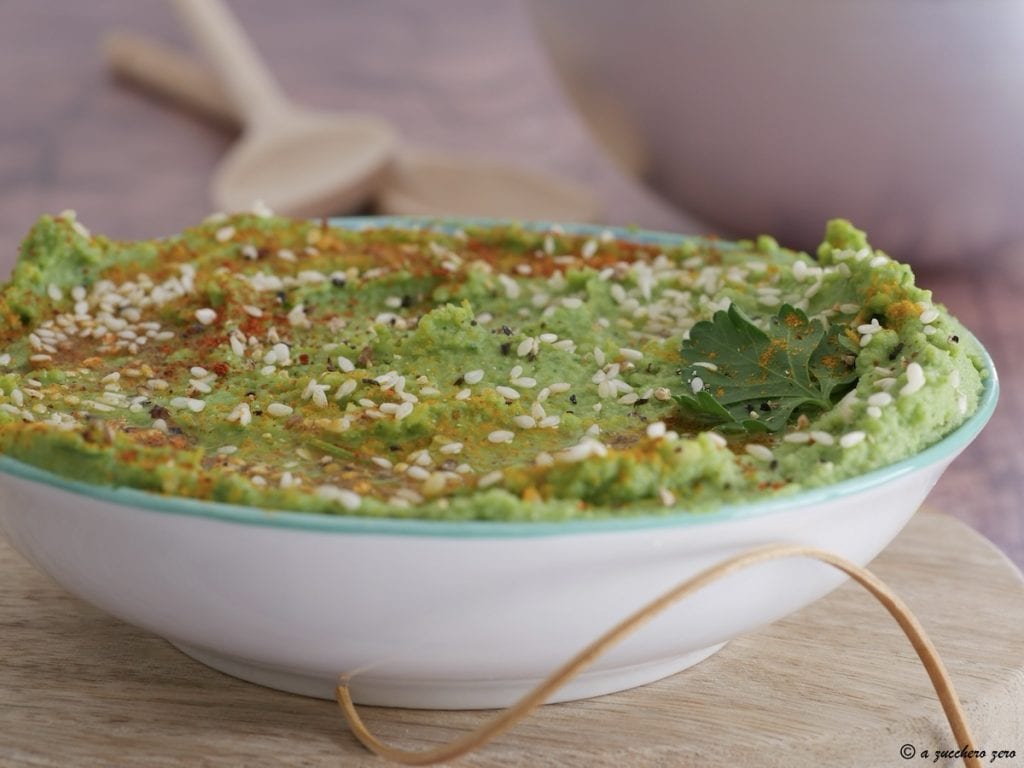 Hummus de garbanzos y brócoli ligero