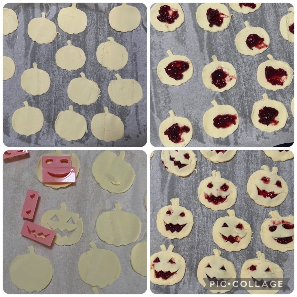 preparación calabazas de hojaldre