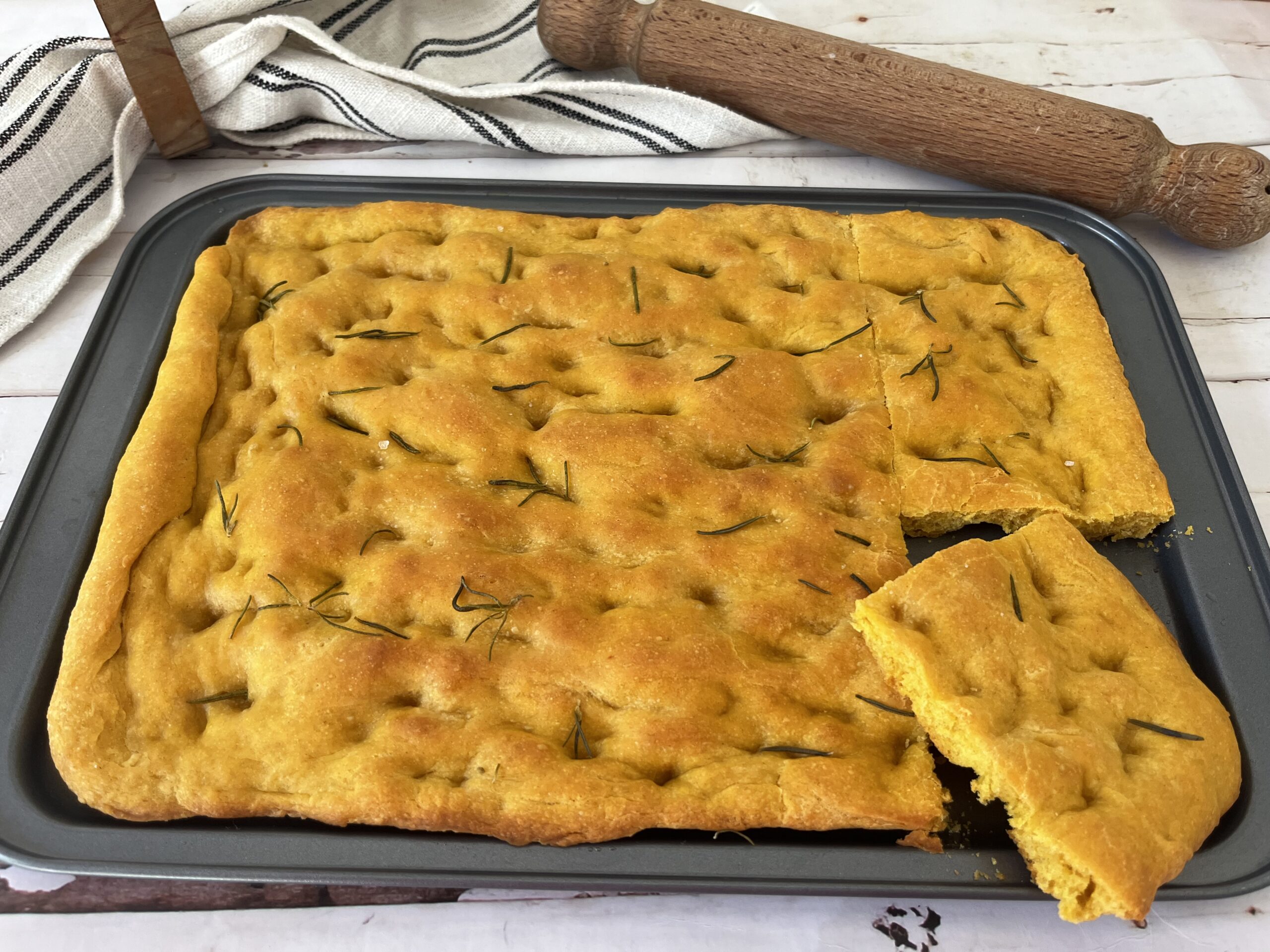 Focaccia de calabaza esponjosa