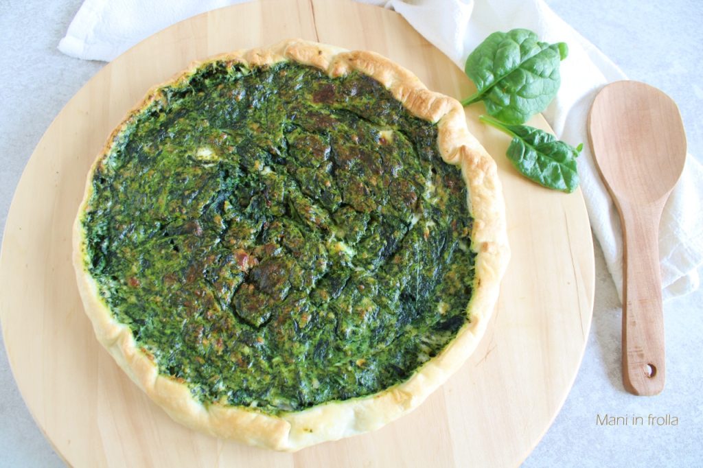 Tarta salada espinacas y stracchino