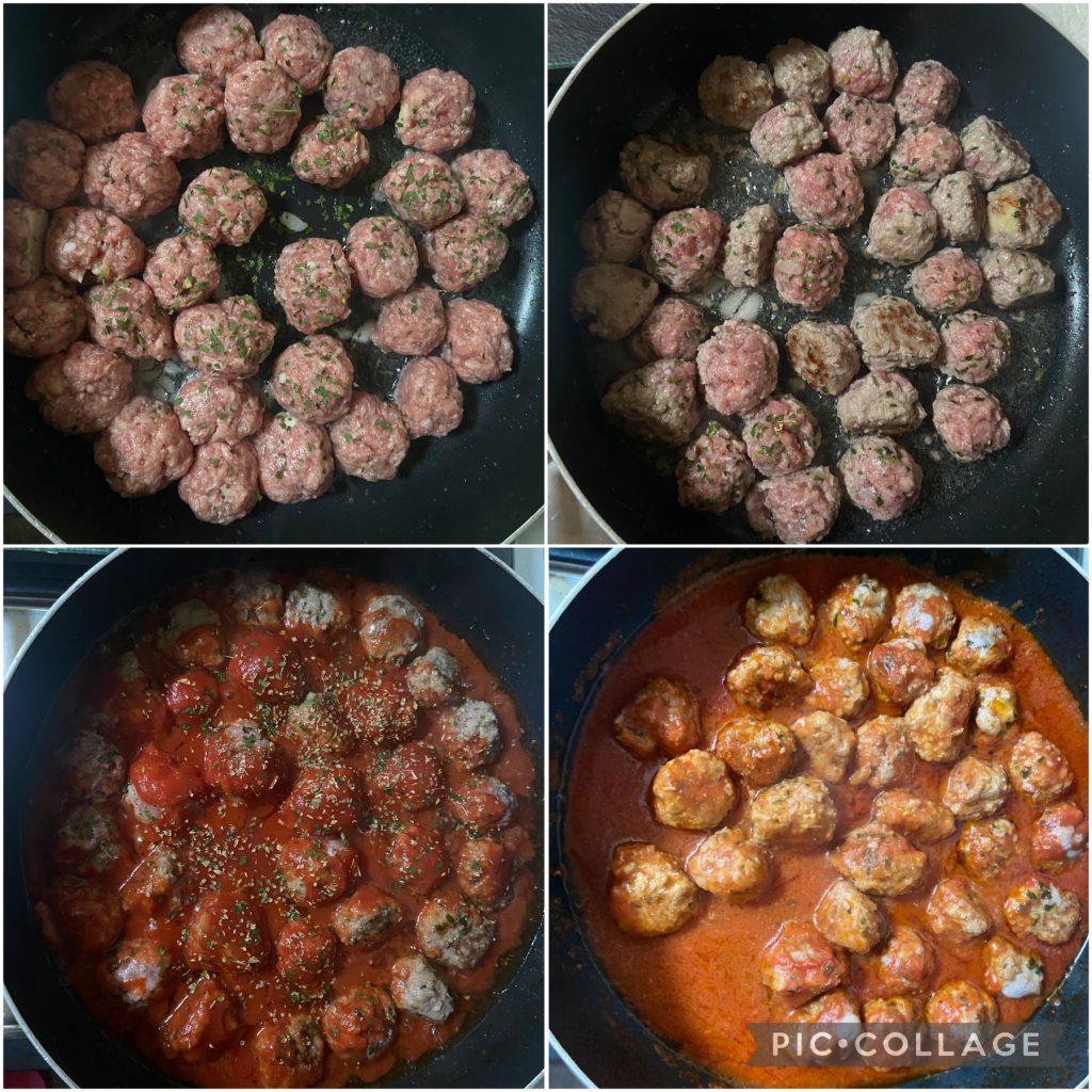 cocción albóndigas con salsa de tomate