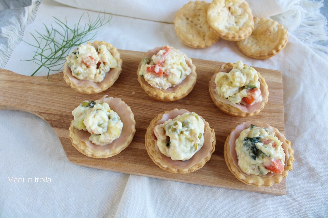 Cestas de hojaldre con Ensaladilla Rusa