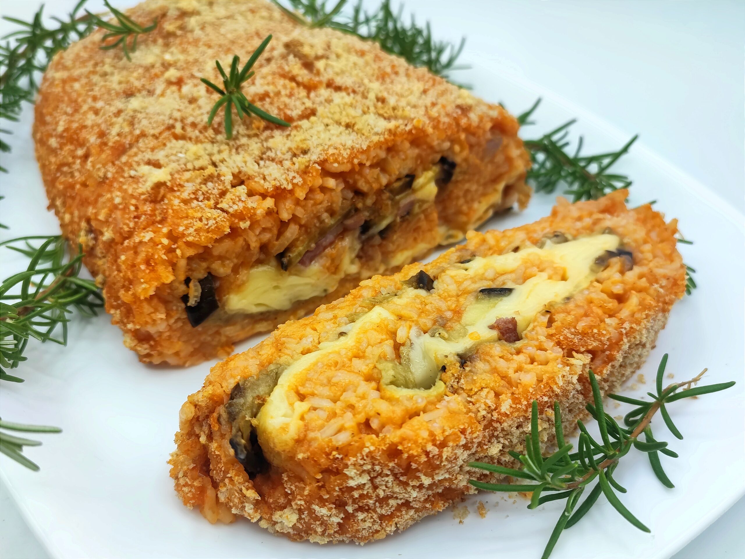 pastel de arroz relleno