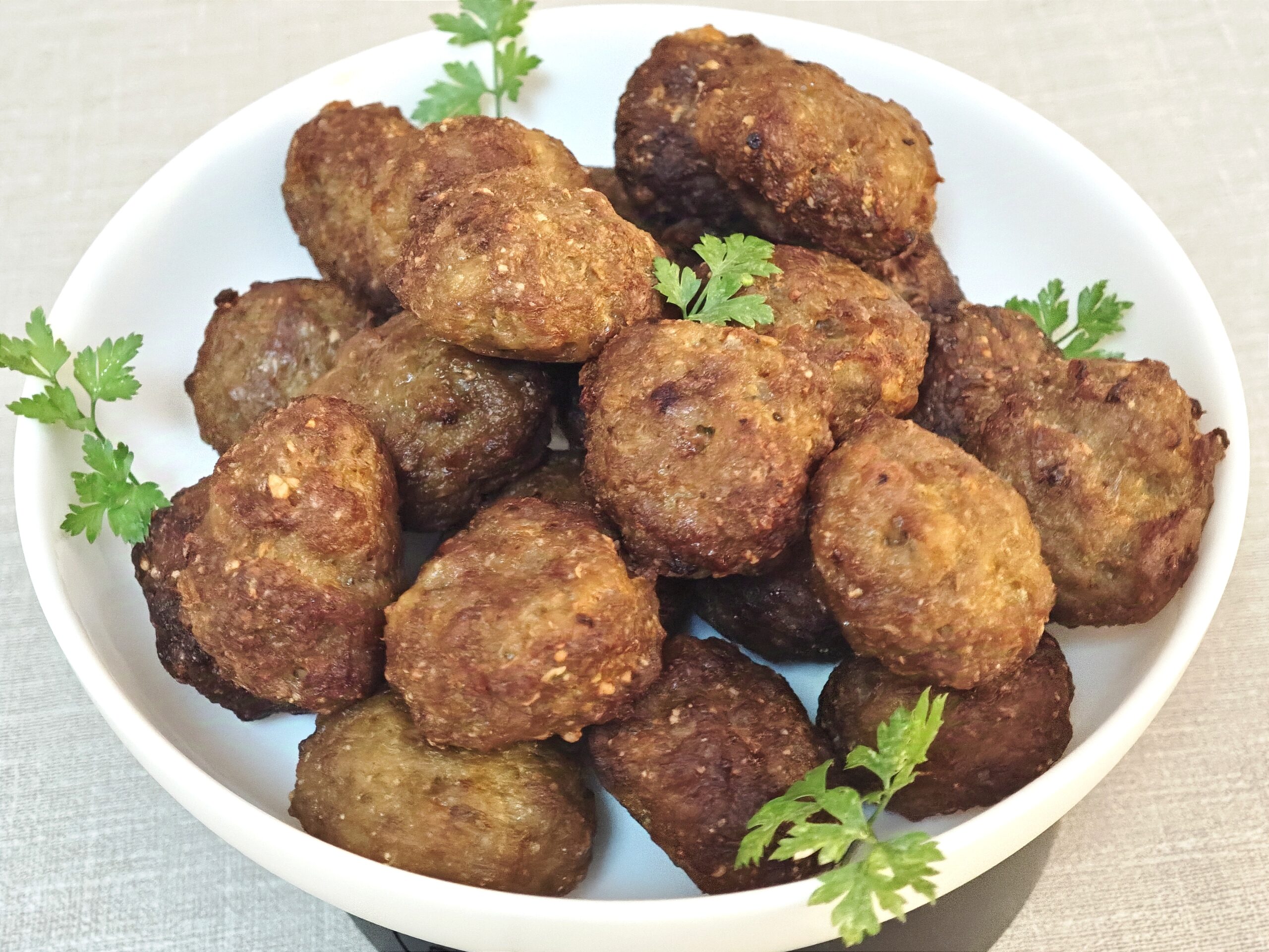 Albóndigas de carne y calabaza en freidora de aire