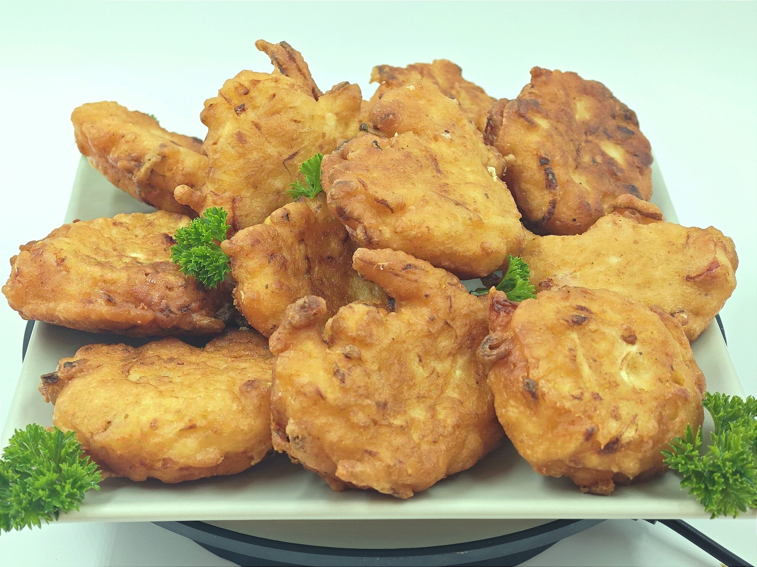 Buñuelos de calabacín con jamón cocido