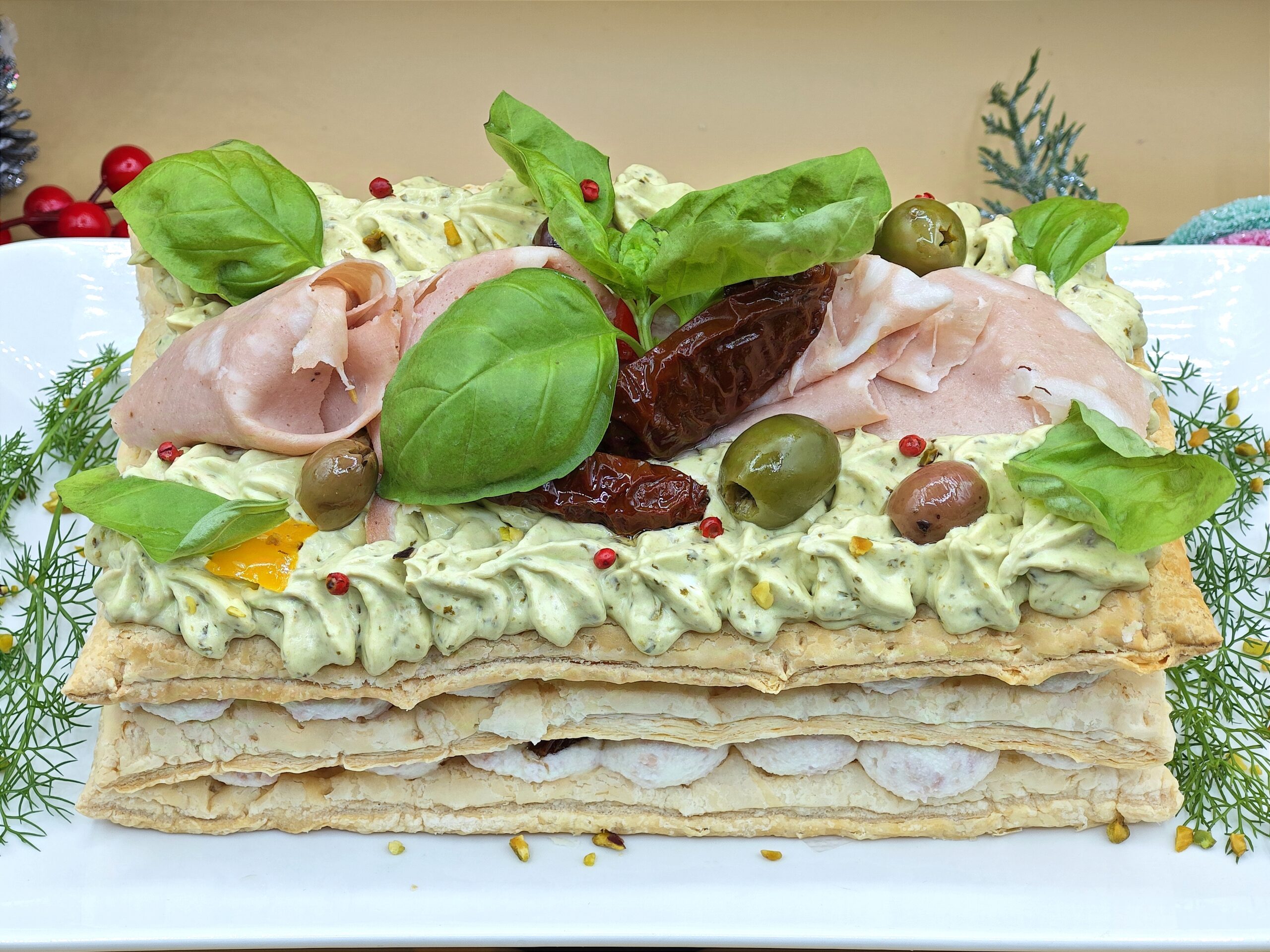 Tarta milhojas salada