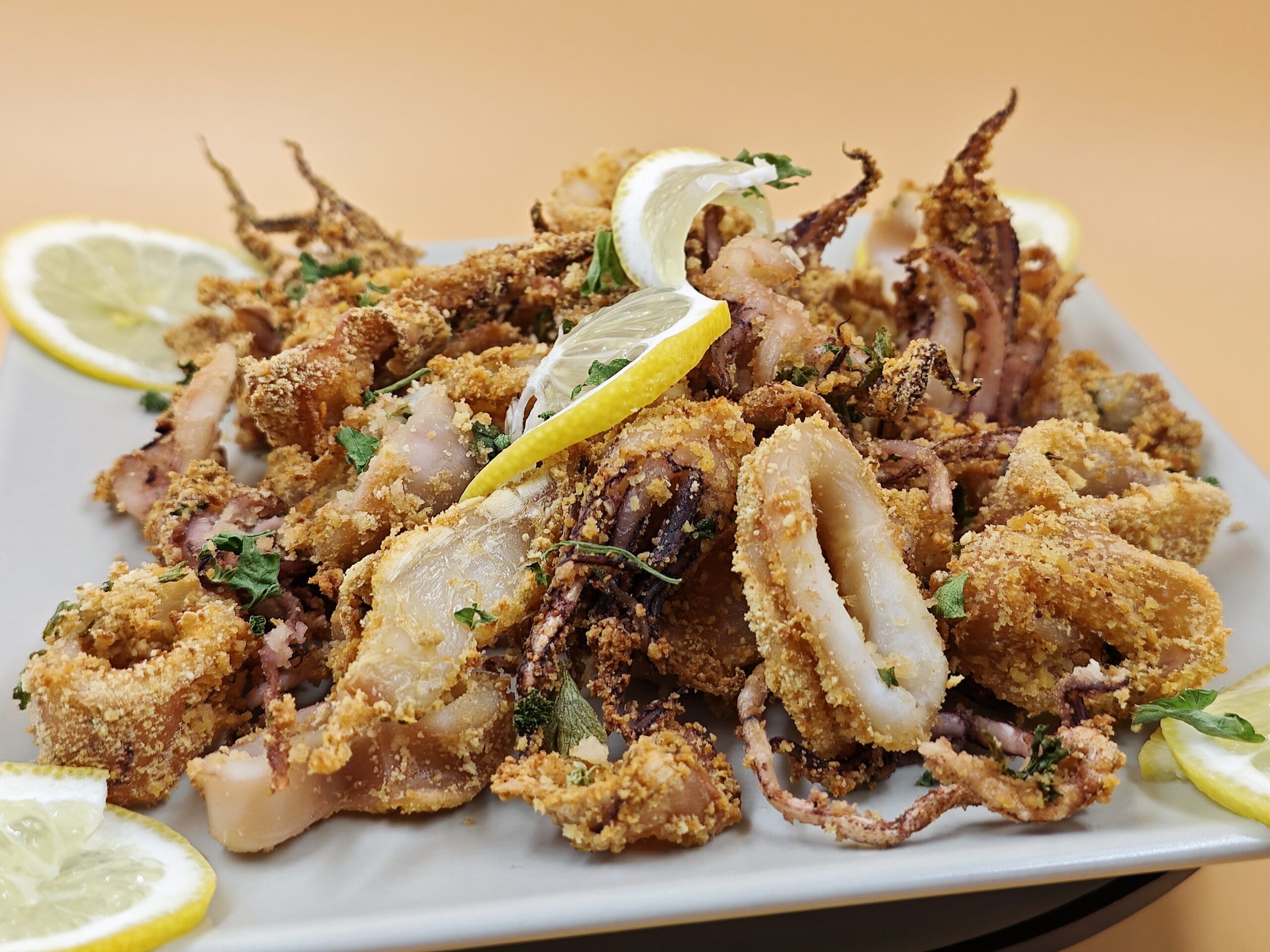 Calamares gratinados en freidora de aire