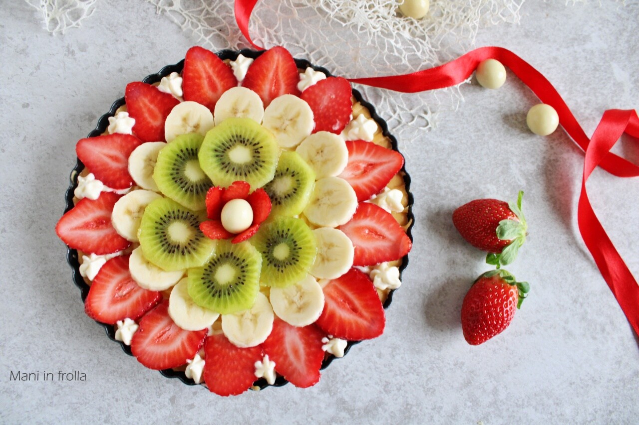 Tarta con Crema y Fruta fresca
