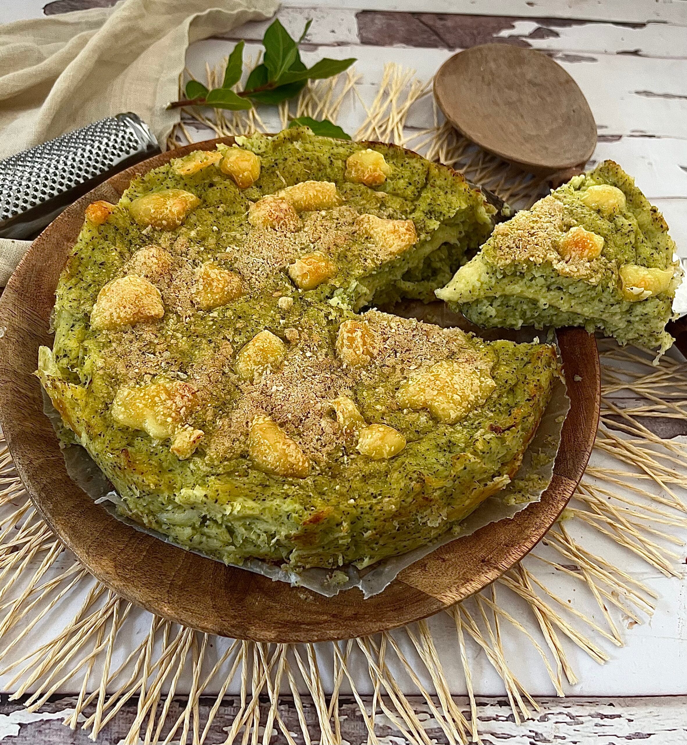Gâteau de brócoli y patatas con corazón cremoso