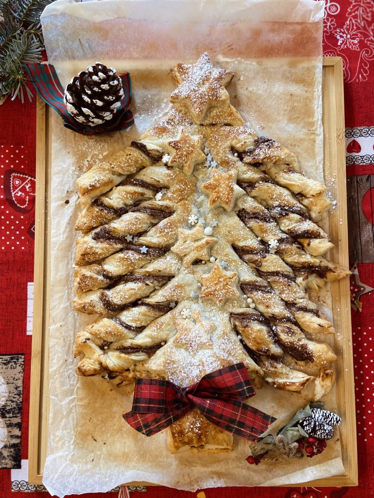 árbol de hojaldre coco y Nutella