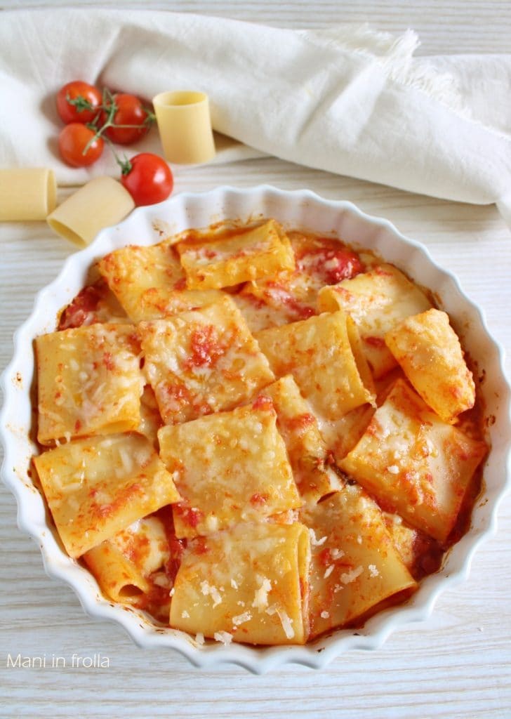 Paccheri al horno con mozzarella de búfala