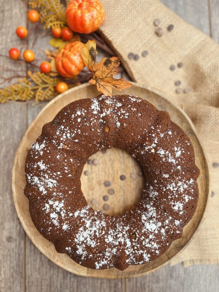 bizcocho esponjoso con calabaza y chocolate