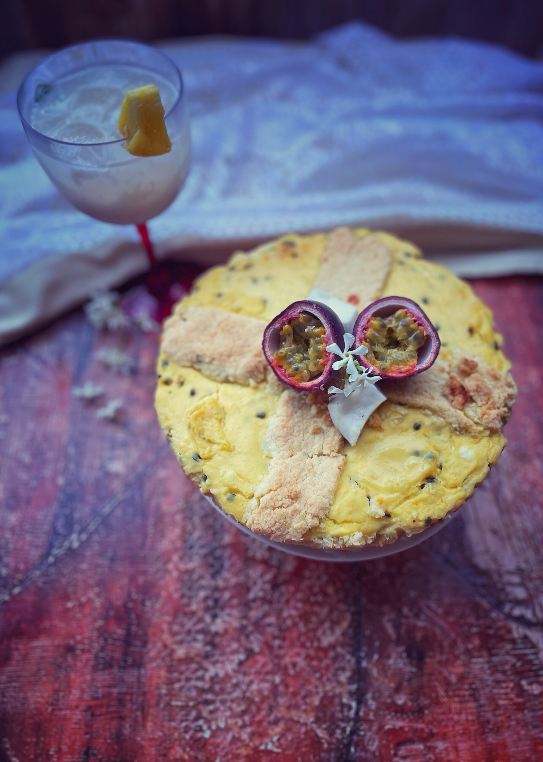 Tarta de la babbaiola tropical sin gluten ni lactosa