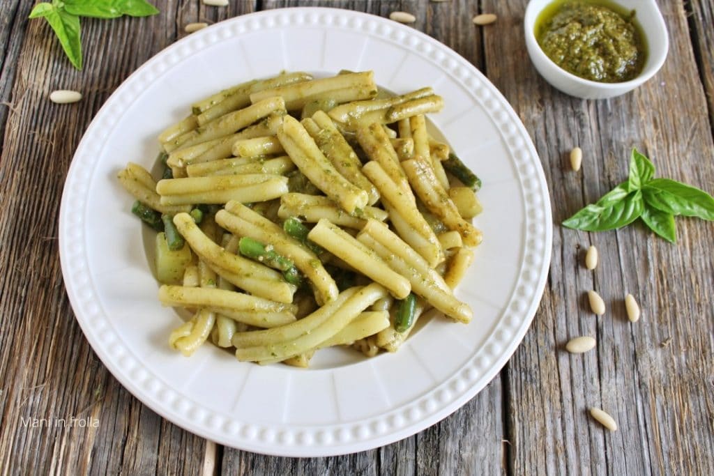 Pasta al Pesto con Judías Verdes y Patatas