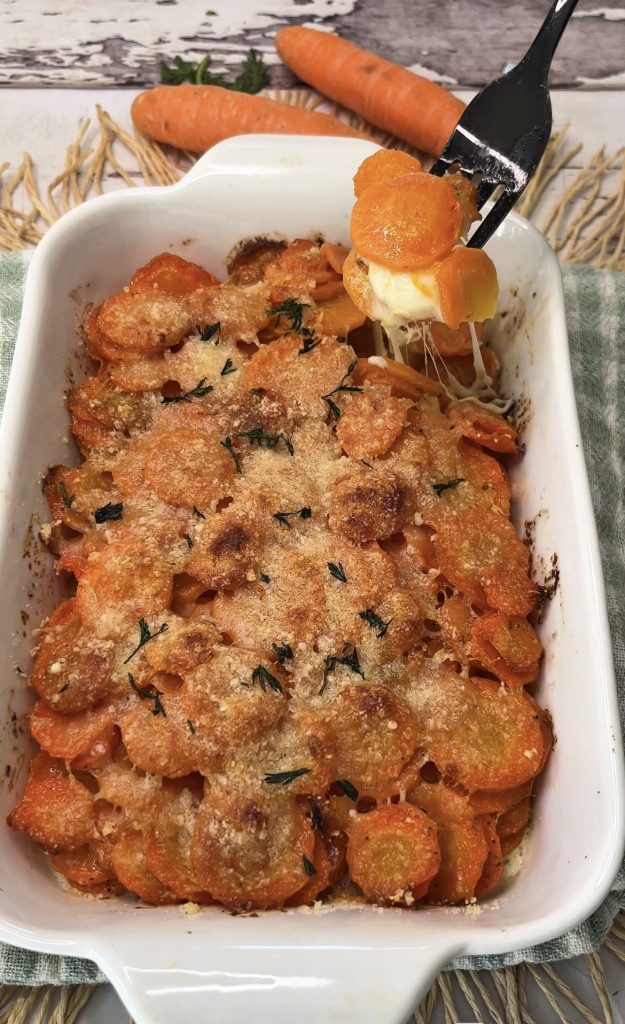 Parmigiana de zanahorias, ¡filantes y sabrosas, no hay quien las supere!
