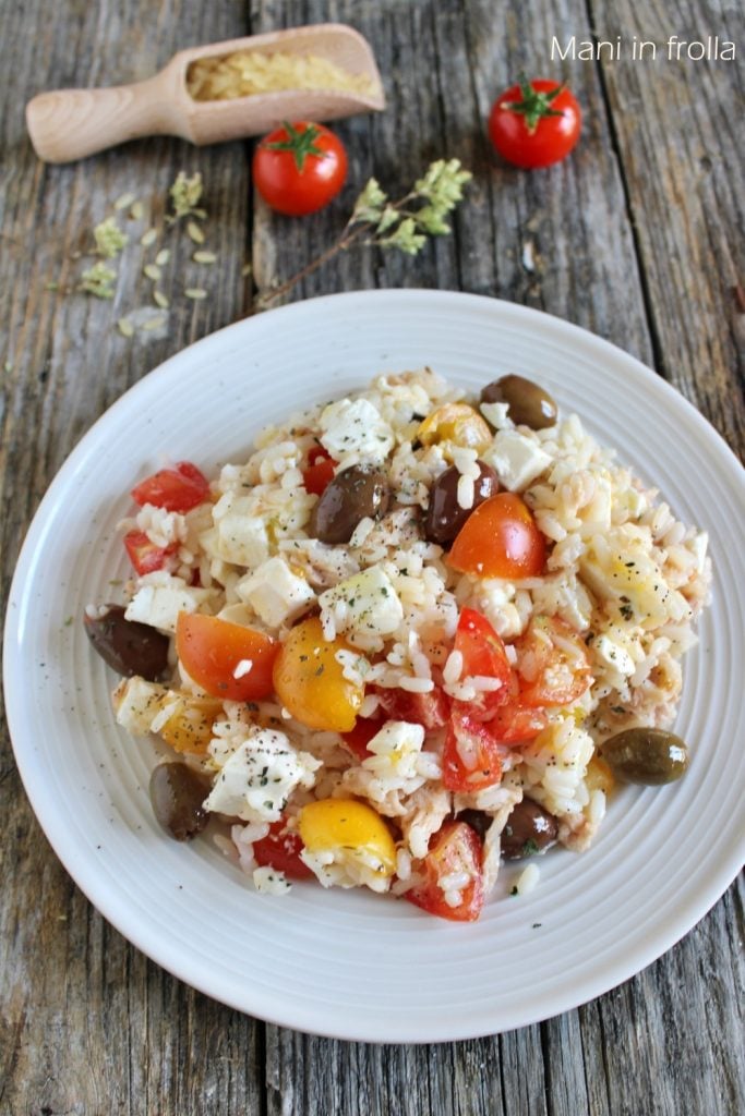 Ensalada de Arroz con Tomatitos Atún y Feta