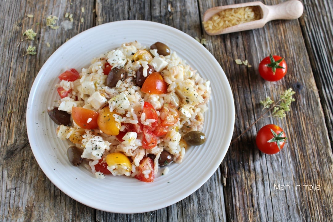 Ensalada de Arroz con Tomatitos Atún y Feta