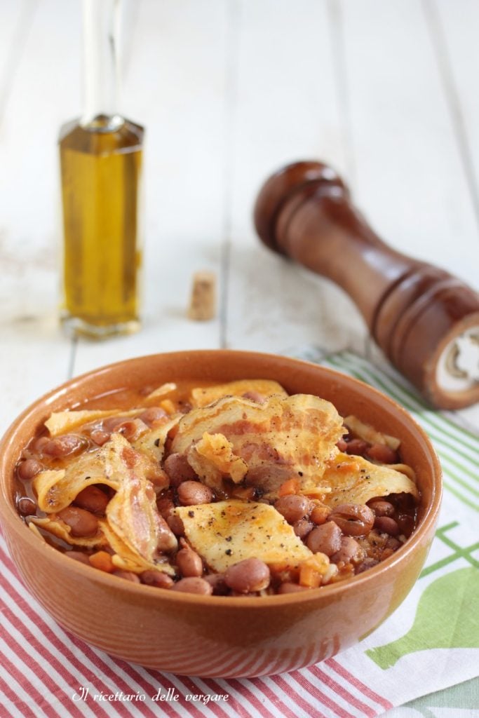 Maltagliati con frijoles y panceta