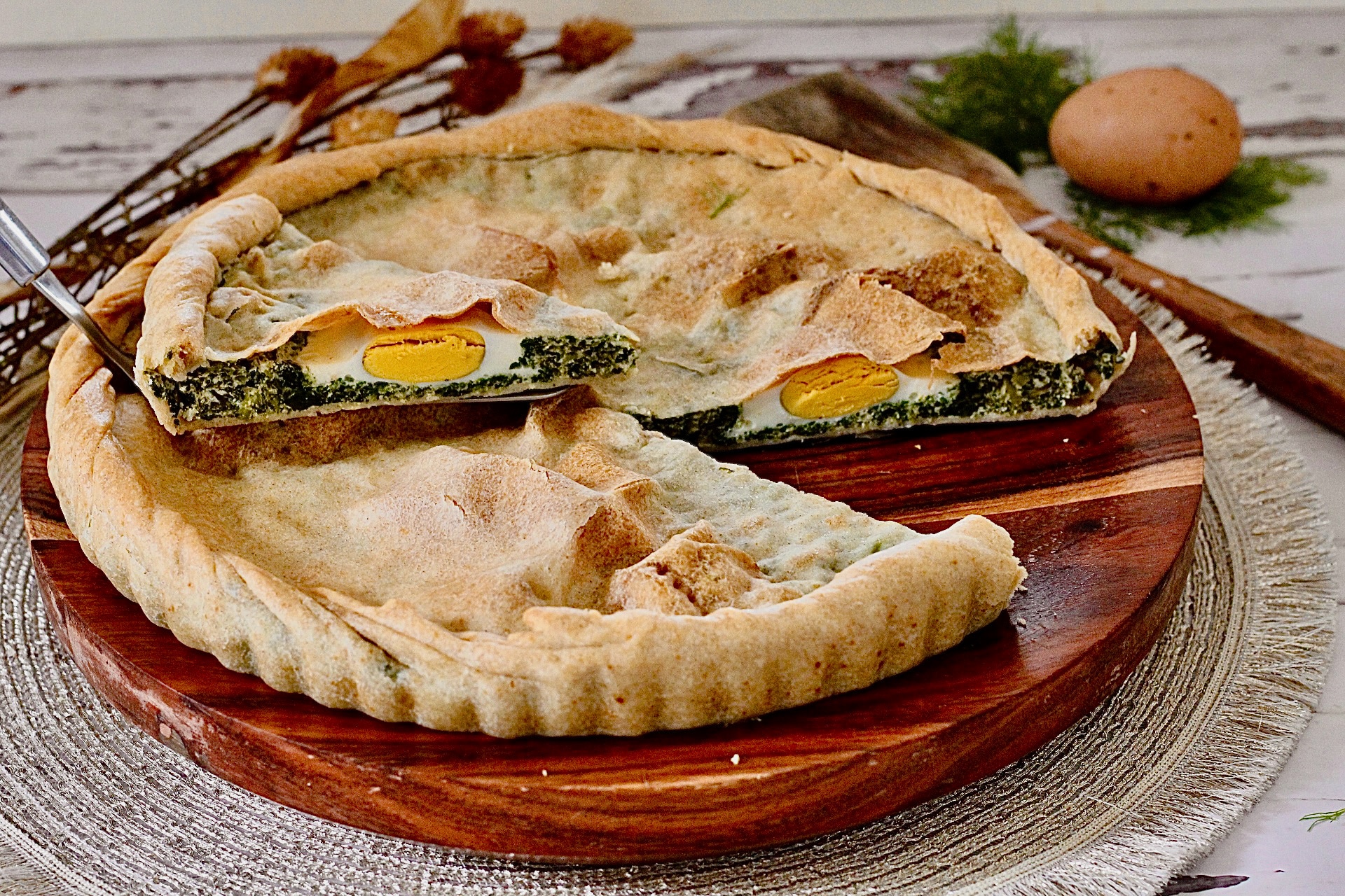 Tarta rústica con espinacas