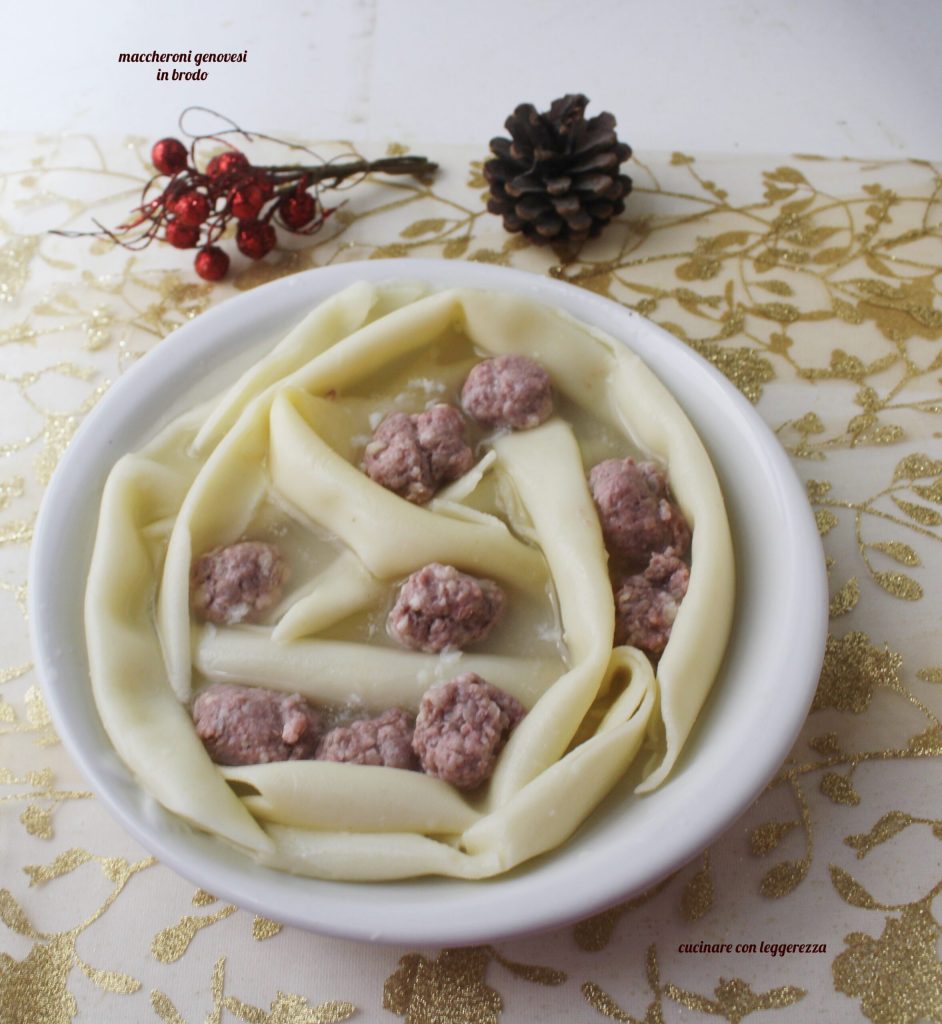 macarrones genoveses en caldo