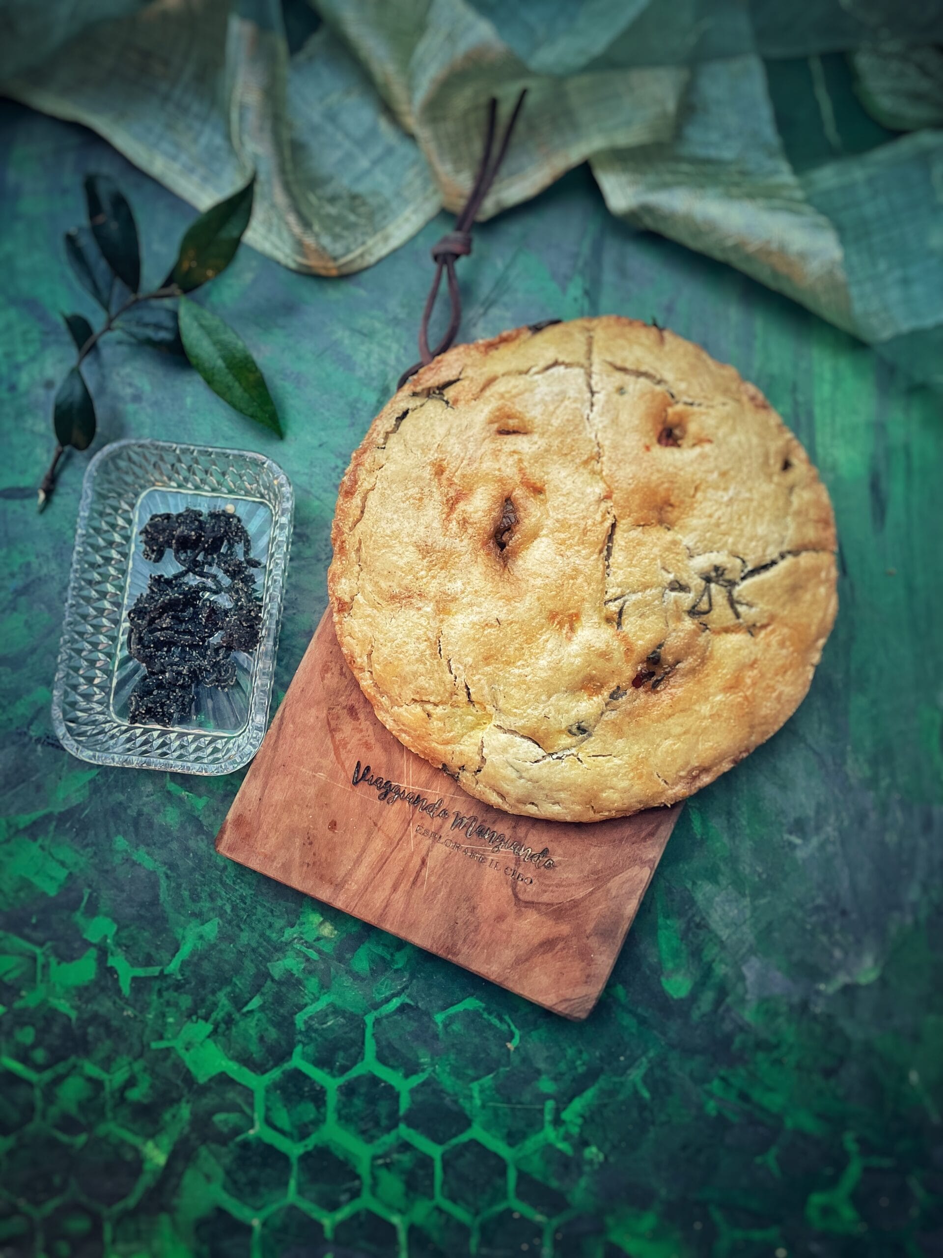 Empanada de algas, con alga codium