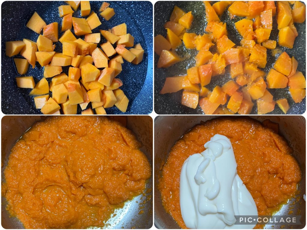 pasta al horno con calabaza y panceta