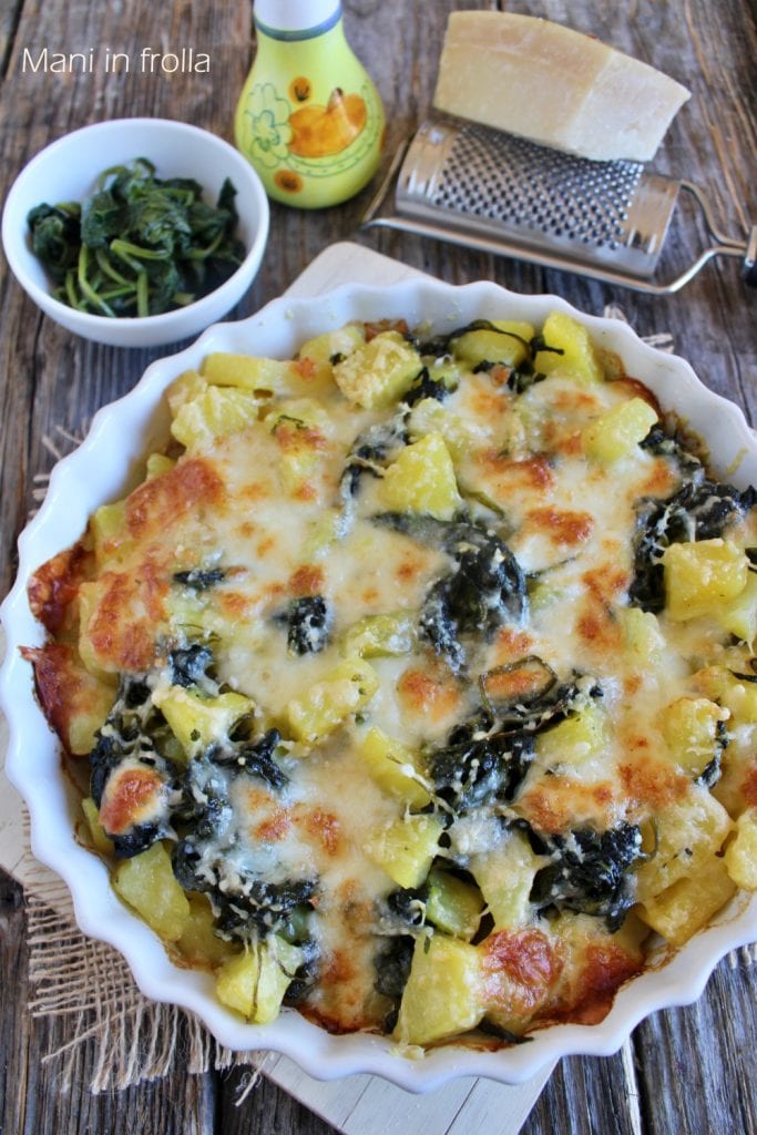 Patatas y Espinacas gratinadas al Horno