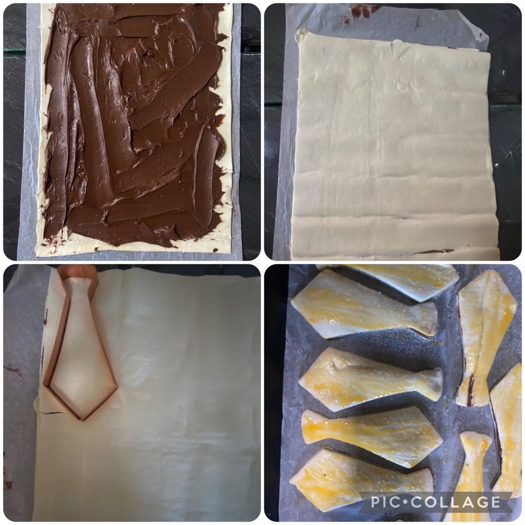 Corbatas de hojaldre con Nutella