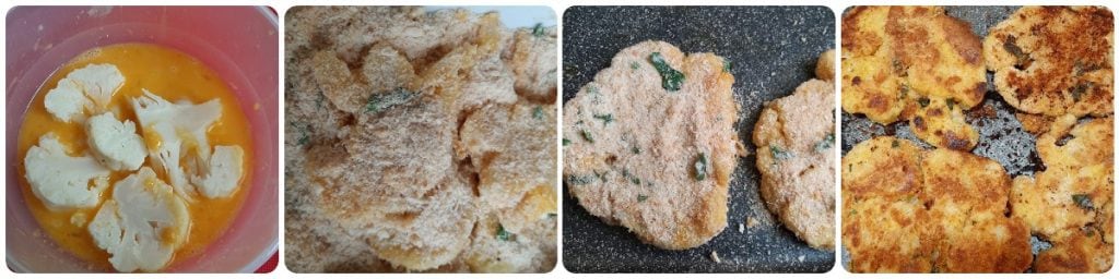 Filetes de coliflor al horno o freidora de aire