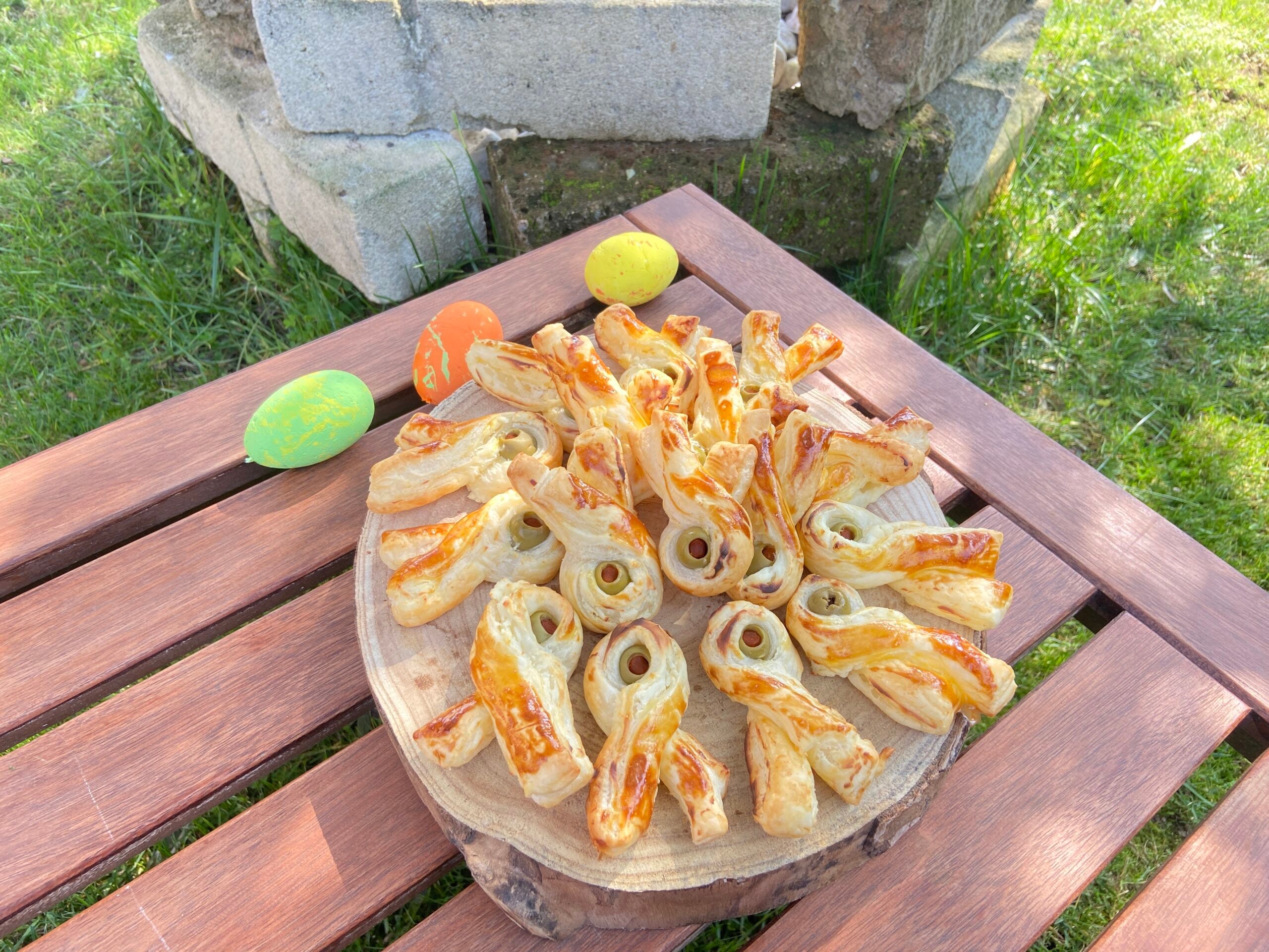 Conejitos de hojaldre con aceitunas