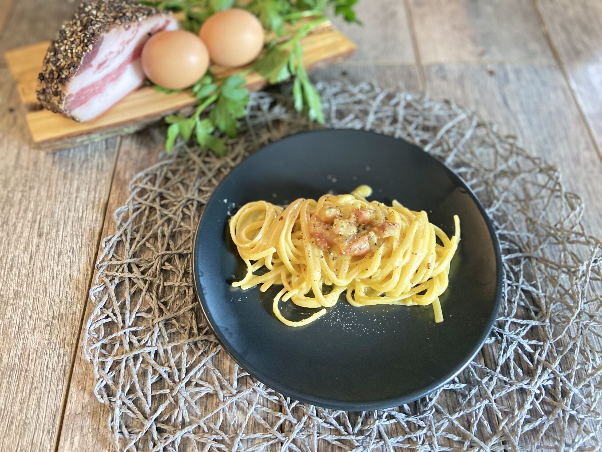 Linguine a la carbonara