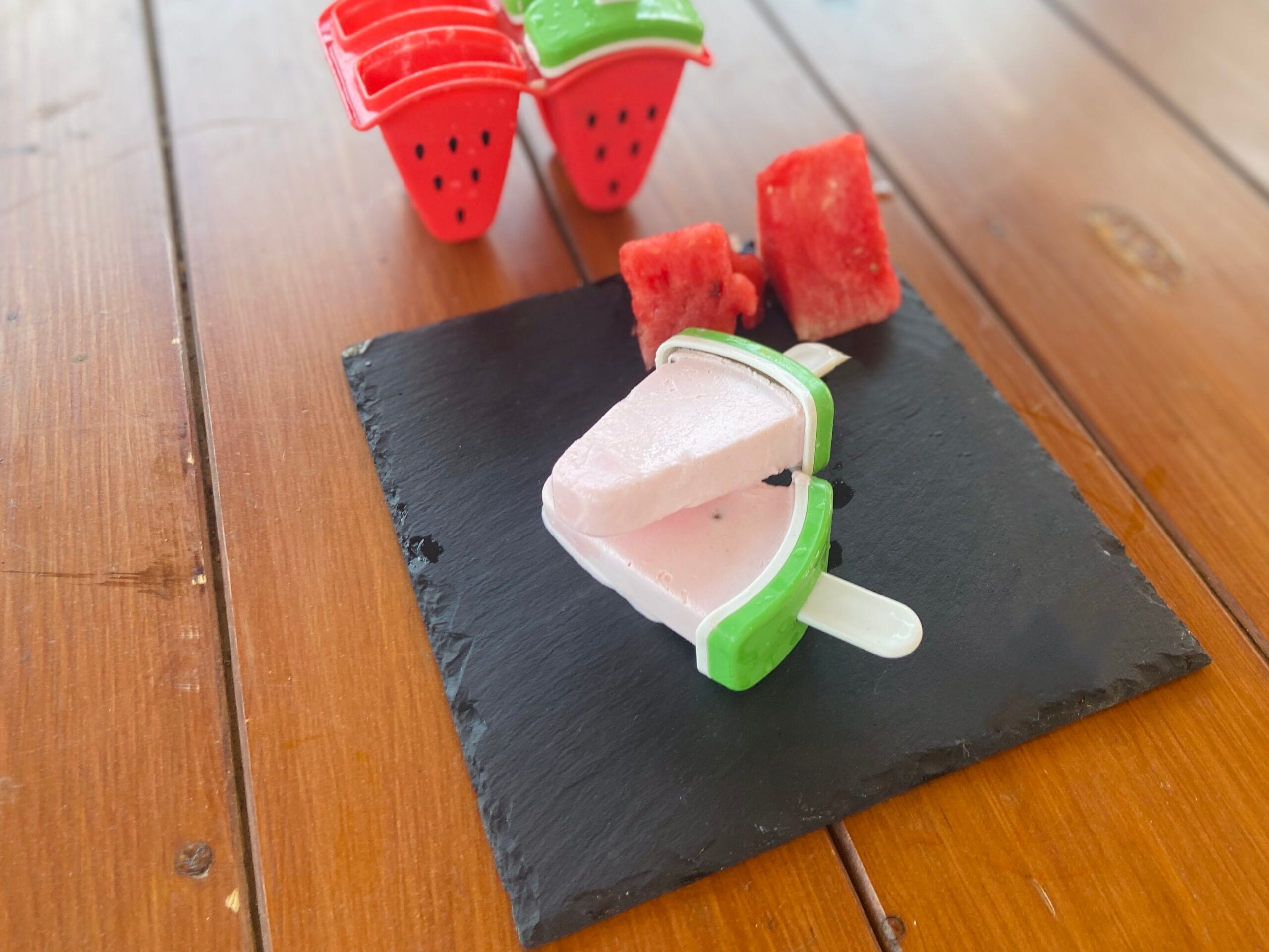 Helado de sandía sin heladera