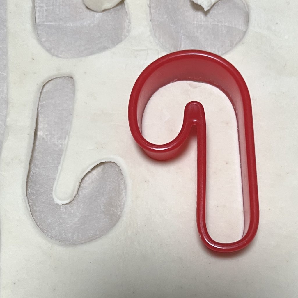 bastón de caramelo de hojaldre