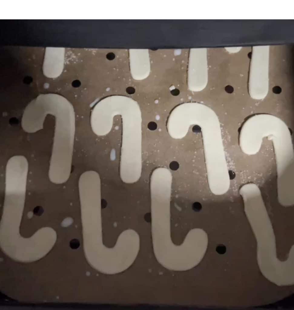 bastón de caramelo en freidora de aire