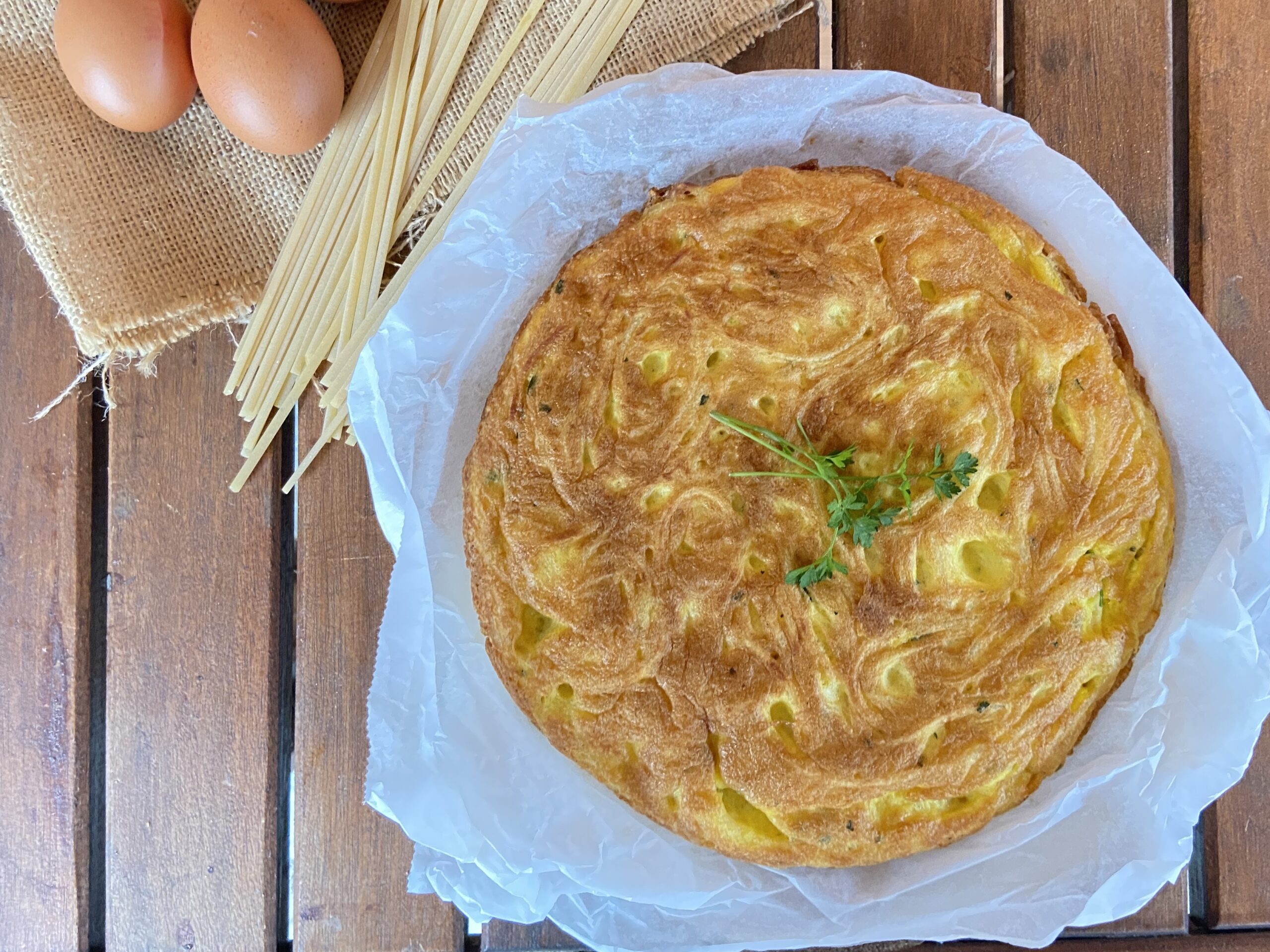 Tortilla de espaguetis