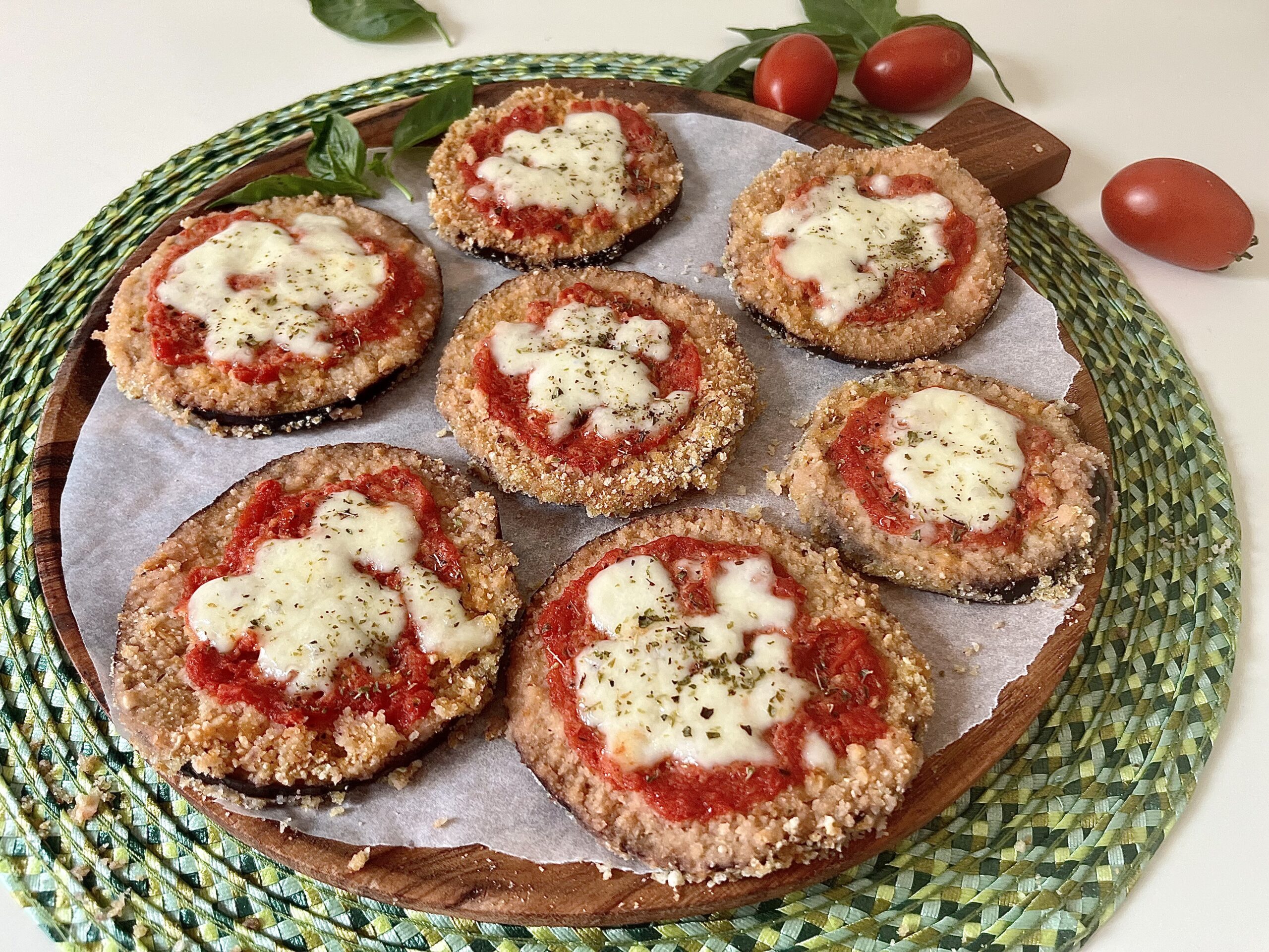 Mini pizzas de berenjena