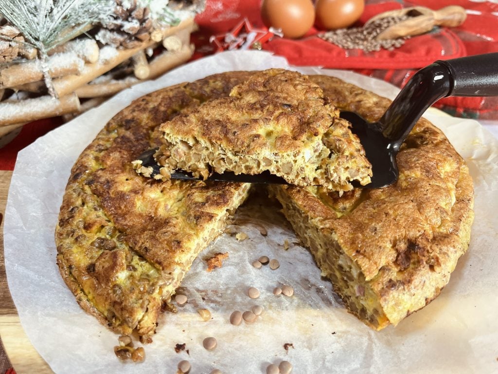 Tortilla de lentejas para Año Nuevo