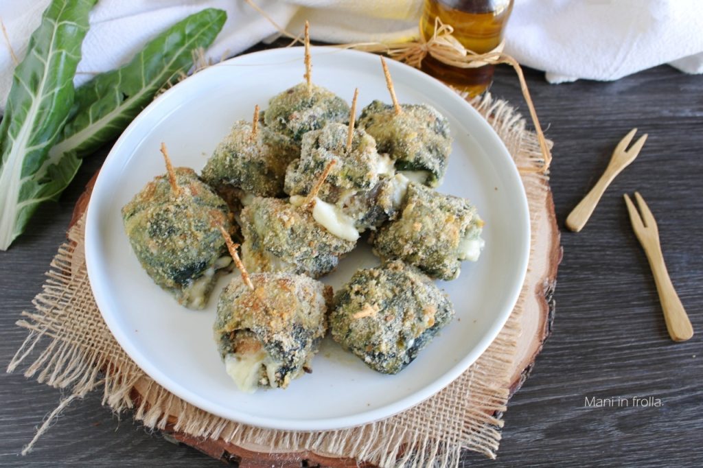 Rollitos de acelgas con jamón y queso