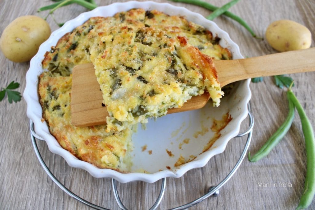 Pastel con Judías Verdes y Patatas
