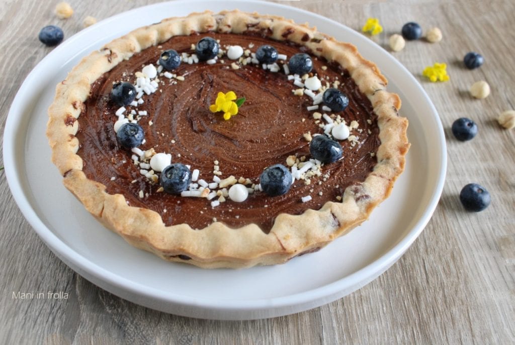 Tarta con pepitas de chocolate rellena de Nutella