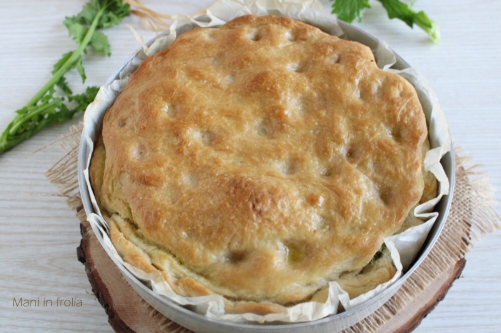 Focaccia rellena con grelos