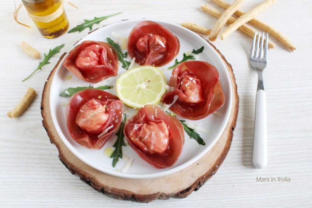 Tortelli de Bresaola rellenos de queso
