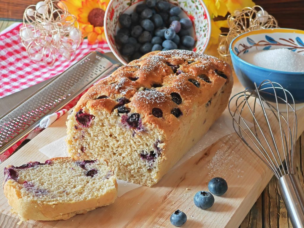 Plumcake de yogur y arándanos